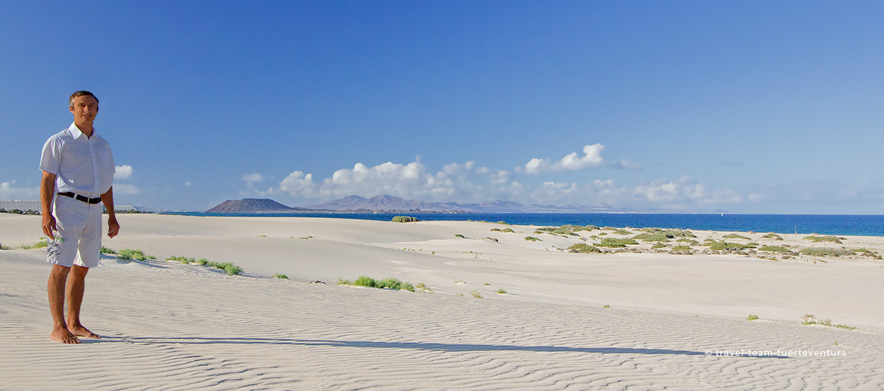 TRAVEL TEAM FUERTEVENTURA dans le parc naturel de Corralejo.