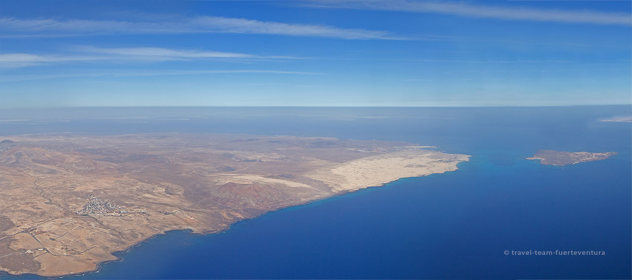 Le nord de Fuerteventura vue depuis le ciel.